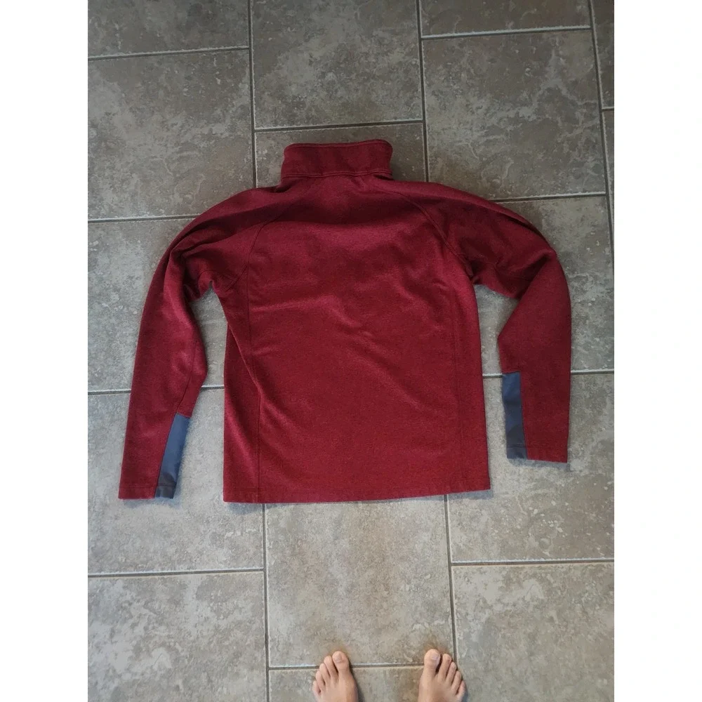 The North Face Mens Gordon Lyons Quarter Zip Fleece Pullover Red Heather Medium